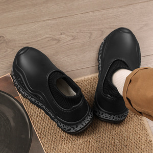 Bottes de neige unisexes à semelle épaisse, noires, imperméables, chaudes, à bout fermé, chaussures d'hiver pour l'extérieur - Product Image 3