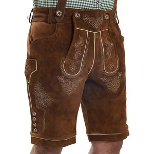 Lederhosen authentiques pour hommes, shorts en cuir véritable, tenues d'Oktoberfest, vêtements traditionnels allemands, longueur courte pour hommes - Product Image 1