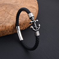 Bracelet en Cuir Tressé Fait Main, Bijoux Tendance pour Hommes et Garçons, Bracelet Personnalisé en Cuir