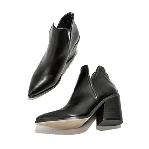 Stivali Personalizzati con Stampa Leopardata, Tacco Alto, Stivali alla Moda con Tacco Grosso, Punta Affusolata, Cerniera, Stivaletti <span class=keywords><strong>Nude</strong></span> per Donne - Product Image 6