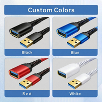 Kabel Ekstensi USB Male to Female Kecepatan Tinggi 5Gbps USB 3.0 Kabel Ekstensi Pabrik Kustom Tipe A Male to Female 1m 2m 3m