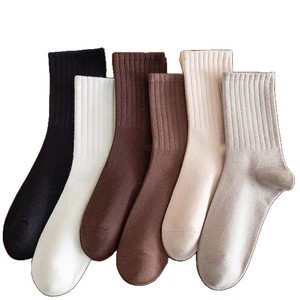 Zhuji Women's Crew Socks 50D Medium Thickness Solid Color Striped Thermo Winter Spring Autumn Wear - Product Image 5