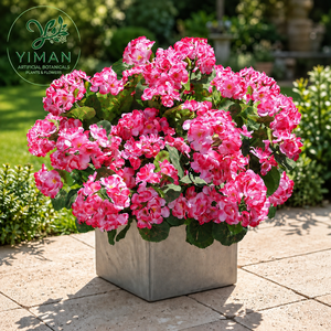 YM Bouquet di Begonie Artificiali Resistenti ai Raggi UV, Fiori di Geranio per Decorazione di Porticati, Giardini, Balconi e Cortili - Product Image 1