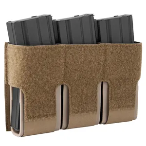 KRYDEX Triple Magazine Pouch Elastic Kangaroo Mag Holster 5.56 M4 M16 majalah pemegang saku Panel kait untuk rompi Gear