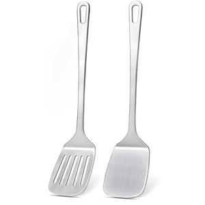 POTWIY Juego De 2 Espátulas De Pescado De Silicona, Espátulas De Pescado Para Utensilios De Cocina Antiadherentes Con Borde Y Mango De Silicona Resistentes Al Calor, Espátula Flexible Ranurada Para