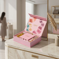 Boîte magnétique rose personnalisable avec logo, conteneur rigide de qualité supérieure avec doublure en satin de soie pour l'emballage en gros de perruques et extensions capillaires