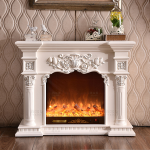 <span class=keywords><strong>Cheminée</strong></span> électrique de style européen de luxe en bois massif avec manteau décoratif sculpté et effet de <span class=keywords><strong>flamme</strong></span> LED réaliste - Product Image 1