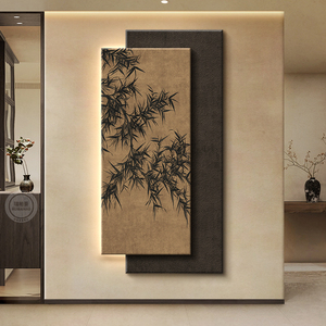 Arte Mural Vintage Chino para Entrada, Inspirado en la Estética de la Dinastía Song, Pintura de Bambú para Decoración Elegante de Sala de Estar - Product Image 3