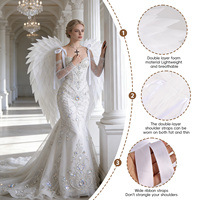 Matériau en mousse blanc Extra Large plumes simulées ailes d'ange pour Cosplay Halloween fêtes scène Festival photographie décor