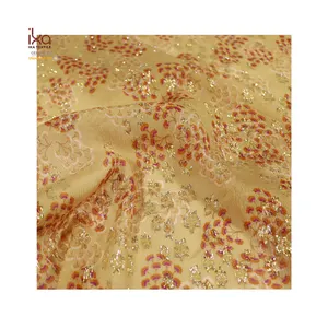 Eco-friendly Luxury Yellow Star Digital Fabric Printing Cotton Silk