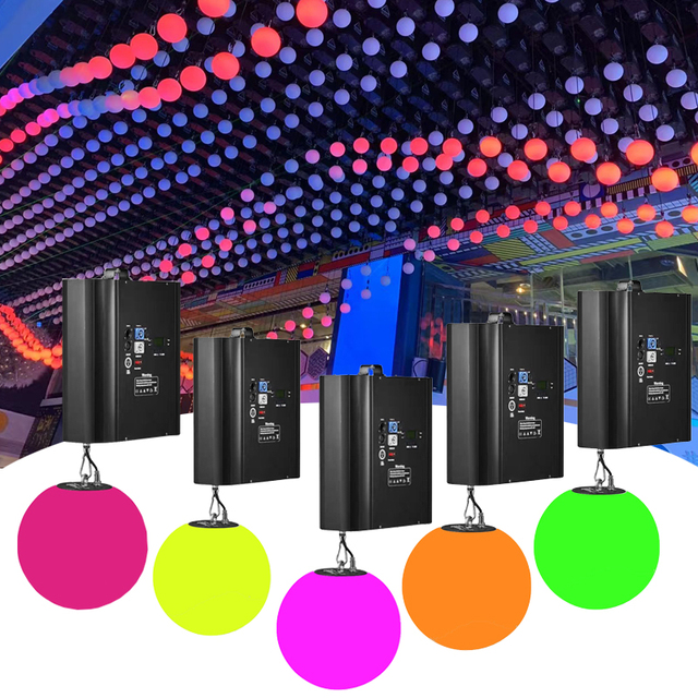 Color Changing Light Hanging Lifting DMX LED Kinetic Ball Pendant Led Lifting Light Ball Led Kinetic Lighting