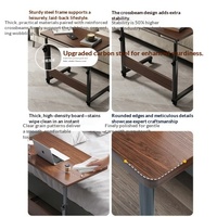 Table de chevet mobile avec plateau relevable réglable, cadre métallique, style minimaliste moderne, bureau d'appoint pour canapé de salon, bureau d'étudiant