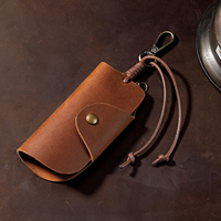 Porte-clés en cuir véritable rétro en gros, personnalisé, pour moto, mini, simple, avec impression UV, pour sac