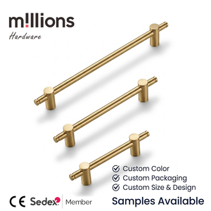 Contemporary Solid Brass Long Adjustable <strong>Drawer</strong> Pull Handle Gold Cabinet <strong>Knobs</strong> Kitchen Bathroom Furniture Hardware Wholesale - Product Image 3