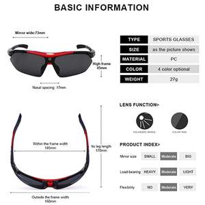 Lunettes de soleil de sport pour hommes et femmes, idéales pour le cyclisme et les activités de plein air – Vente en gros à prix réduit - Product Image 3