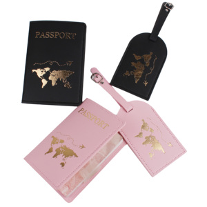 Estuche de Viaje Delgado de Lujo con Bloqueo RFID, Impermeable, para Pasaporte, con Etiqueta para Equipaje, Funda de Cuero PU, Cartera con Cadena, Minimalista para Mujer - Product Image 1