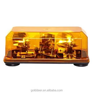 DC12V/24V Amber Clear Mini Halogen Emergency Lightbar Rotating Warning Lightbar Strobe Light Bars for Special Vehicles