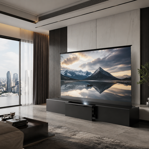 PerfecTisan Mueble para TV Láser Negro Todo en Uno de 120 Pulgadas para Proyector de Tiro Ultra Corto (UST) con Pantalla ALR Ascendente desde el Suelo - Product Image 5