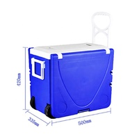 Glacière multifonctionnelle 28L en plastique pour extérieur avec roues et chaises intégrées pour pique-nique