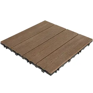 Panneau de sol en bois et plastique Composite de 16 pouces, panneau latéral de carrelage, facile à installer