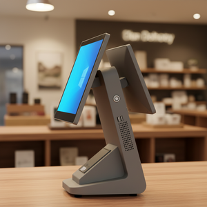 Sistema POS All-in-One com Tela Sensível ao Toque Capacitiva de 15.6+11.6 polegadas para Restaurantes, Caixa Registradora com Impressora, Intel I5, Garantia de <span class=keywords><strong>3</strong></span> Anos - Product Image 3