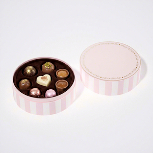 Boîte cadeau en papier avec couvercle et base ronds de qualité alimentaire, emballage personnalisé avec logo, boîte cadeau en chocolat pour la Saint-Valentin - Product Image 1