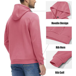 Sweat-shirt d'hiver personnalisé avec logo imprimé ou brodé, tissu épais en polyester/coton, manches longues, poche kangourou - Product Image 2