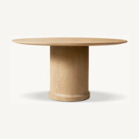 Ensemble de table à manger en bois de chêne de style moderne, écologique, pour hôtel et villa, chaises de salle à manger rondes avec options personnalisées