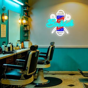 Barbershop neon LED indoor hanging ambient light hair salon <b>sign</b> wall decoration light entrance indicator light luminous <b>sign</b> - Product Image 5