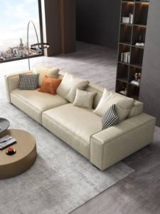 โซฟาหนังอิตาลีแบบโมดูลาร์ Mufang เฟอร์นิเจอร์ห้องนั่งเล่นสไตล์โมเดิร์นมินิมอล คุณภาพสูง ฟองน้ำแท้ เหมาะสำหรับอพาร์ทเมนต์ - Product Image 6