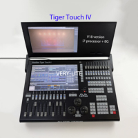 Console de contrôle d'éclairage de scène Titan V18 Tiger Touch IV Arena Quartz I7 8G avec Flight Case pour événements, discothèques, bars et salles de spectacle