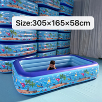 Piscine gonflable rectangulaire portable et pliable en PVC pour l'extérieur, adaptée aux enfants et aux adultes pour une utilisation familiale.
