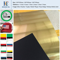 Plaques de plastique laserables anti-décoloration pour extérieur, en acrylique ABS, argent, rouge, bleu, tricolores, multicouches, 2' x 4'