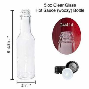 Botellas vacías de vidrio transparente de 100ml para ensalada de Chile aturdido Embalaje 5oz 10oz Pimienta <span class=keywords><strong>Tabasco</strong></span> Salsa picante Tapa negra 3oz 5oz 8oz 150ml - Product Image 2