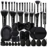 Ensemble de 53 pinceaux de maquillage professionnels personnalisés pour le voyage, avec pinceaux correcteurs, poils synthétiques véganes, grande combinaison pour le visage, les yeux, les fards à paupières et le blush
