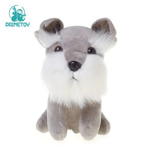 Al por mayor de encargo realista lindo <span class=keywords><strong>schnauzer</strong></span> perro de peluche de juguete de peluche con sombrero de Navidad - Product Image 3