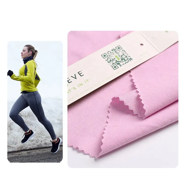 Memproduksi Dry Moisture Wick Pakaian Olahraga Kationik Spandeks Interlock Kain Rajut Kain Jersey Tunggal untuk Kaus Garmen
