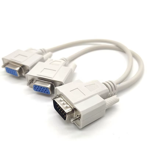 Small MOQ 30cm Y Spliter of <strong>VGA</strong> <strong>Cable</strong> Male <strong>to</strong> Female DP15 White <strong>VGA</strong> <strong>to</strong> <strong>VGA</strong> <strong>Cable</strong> for Computer PC - Product Image 1
