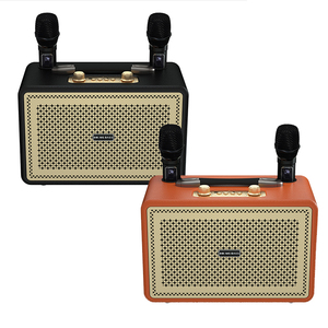 Boomsbass Giá Rẻ Không Dây Bằng Gỗ Ca Hát Hộp Loa Với Dual UHF Microphone Di Động Bluetooth Hệ Thống Âm Thanh Điện Cho Karaoke - Product Image 3