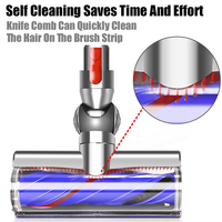 Tête d'aspirateur et brosse pour sols pour V7-V15 avec lumière LED verte, en plastique durable, légère, portable, design simple, fixation rapide