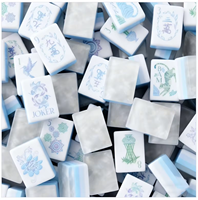 Jeu de Mahjong Américain de Luxe Portable, Personnalisé, Gravé au Laser, en Acrylique 4 Couches, 160 Pièces, Bleu, pour le Divertissement