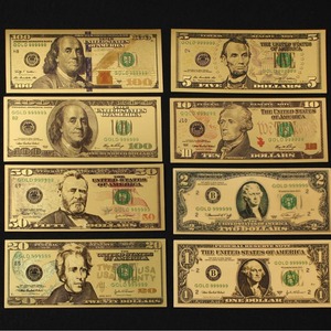 Billetes de Dólares Estadounidenses con Recubrimiento de Lámina Dorada, Accesorios para Fotos, Películas, Fiestas, Colección, <span class=keywords><strong>Dinero</strong></span> de Juguete de Plástico de Alta Calidad - Product Image 2
