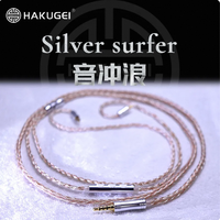 Câble d'écouteurs Hifi Coaxial Hybride en Cuivre Litz 7N Plaqué Or Silver Surfer pour Haut-parleur, Moniteur et Microphone