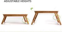 Table de lit pliable contemporaine en bambou Jumon, table de petit-déjeuner, support pour ordinateur portable réglable en hauteur, utilisation au bureau, couleur naturelle