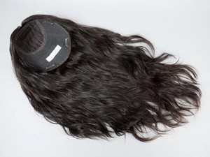 Coberturas de Cabello Humano Ondulado <span class=keywords><strong>con</strong></span> Base Mono para Mujeres, Piezas de Cobertura de Cabello <span class=keywords><strong>con</strong></span> Base de Seda y Parte Libre para Cabello Fino o Blanco - Product Image 2