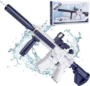 Pistola de agua eléctrica automática M416 para niños, pistola de agua de largo alcance de alta presión