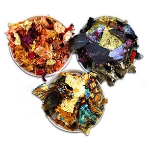 Flocons de dorure métalliques <span class=keywords><strong>color</strong></span>és 10G flocons de feuille d'or brillants pour bricolage résine artisanat ongles décor peinture Arts - Product Image 1