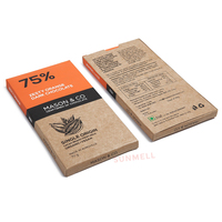 Boîte d'emballage de barre de chocolat personnalisée écologique Emballage de tablette de chocolat avec revêtement UV Gaufrage Boîte de barre de chocolat imprimée sur mesure