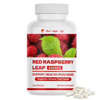 Capsules d'extrait de feuille de framboisier rouge antioxydant, protection cellulaire et soutien de la santé de la peau, approvisionnement en vrac certifié GMP
