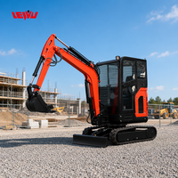 Mesin Excavator Mini Murah, Excavator Crawler Kecil untuk Konstruksi Pedesaan, Pertanian, Excavator Pelle, Excavator Poclain Harga Terjangkau dengan Kabin
